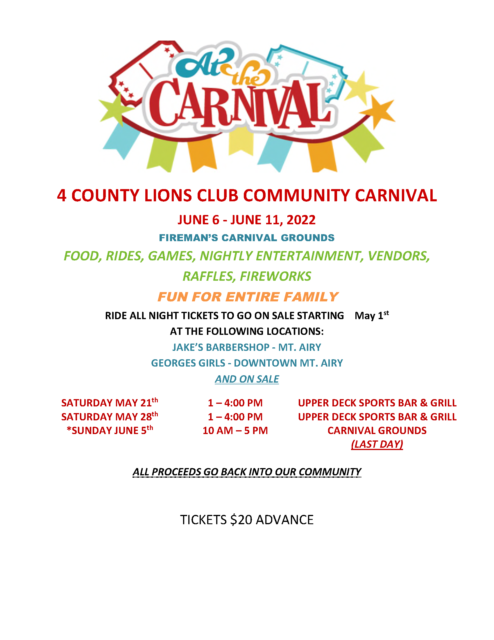 4 County Lions Community Carnival 4 County Lions Club
